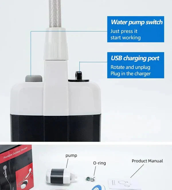 ✨Hot sale 50% korting✨🚿Draagbare kampeerdouche met verstelbare waterstroom