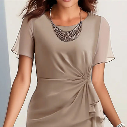 🔥Hot Sale🔥Elegante mode solide kleurenjurk